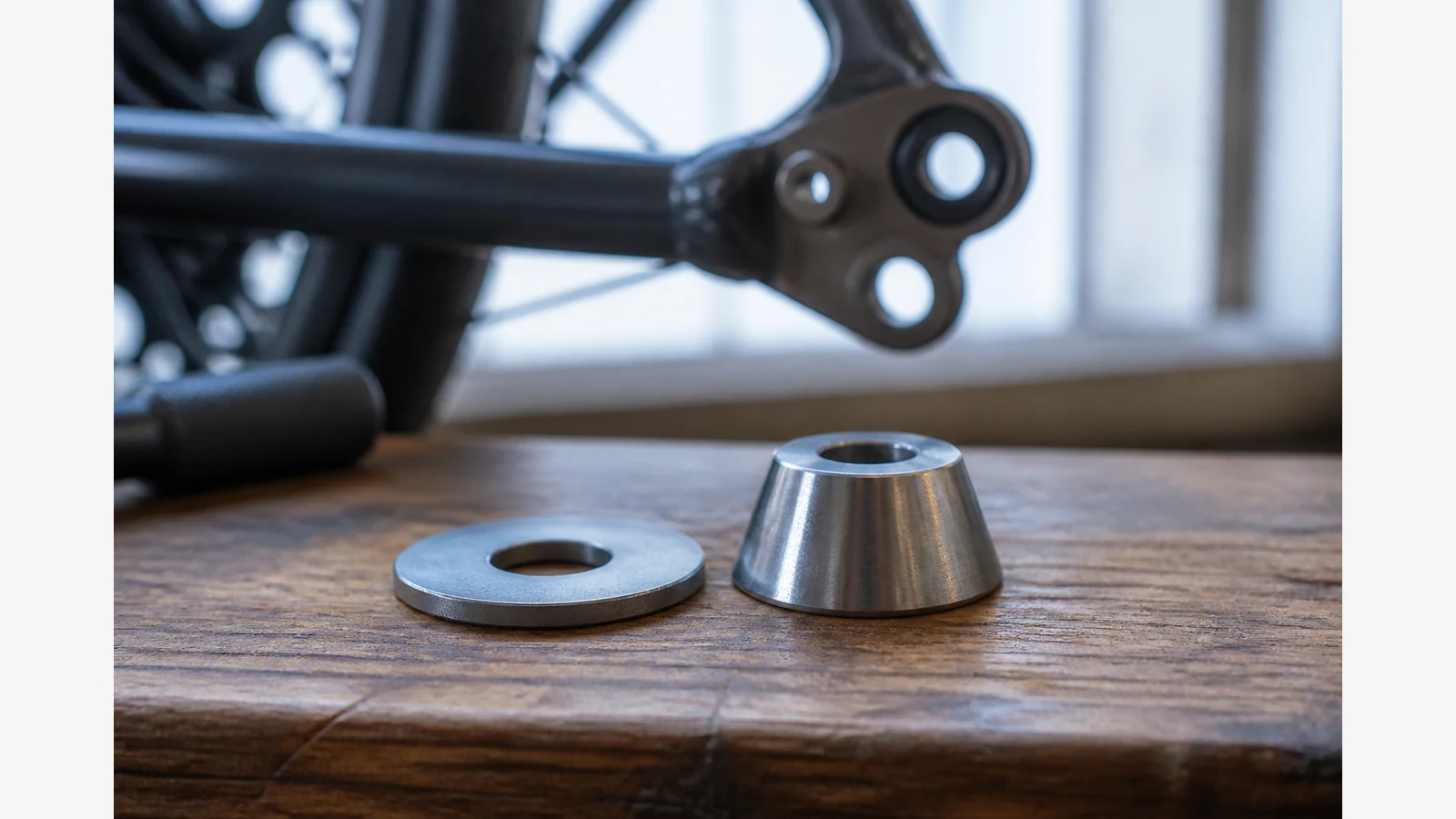 Flat and conical spacers for a bike trailer thru-axle hitch
