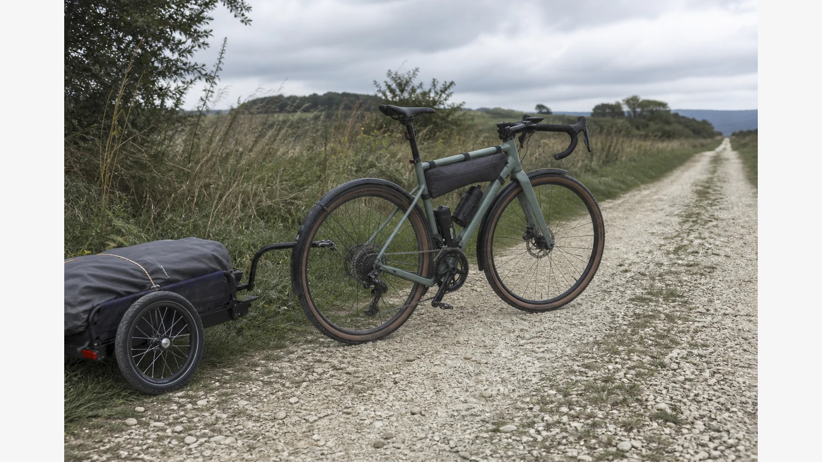 Gravel bike rear thru axle ready for a UK trailer adapter fitment