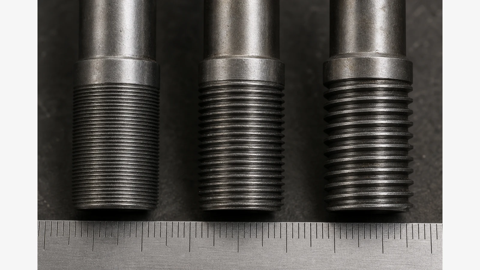 Comparison of M12x1.0, M12x1.5 and M12x1.75 bike trailer thru-axle thread pitches
